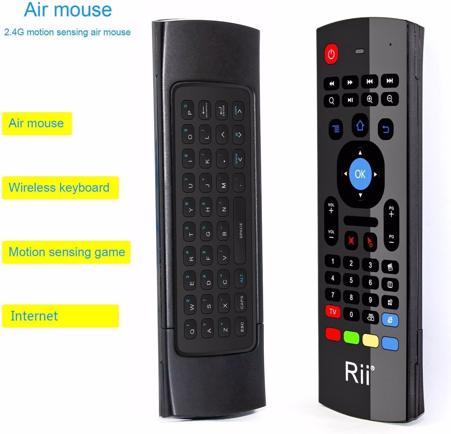 Rii MX3 2.4G Fly Mouse Mini Wireless Keyboard Infrared Remote Control